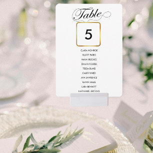 Simple Wedding Table Number Gold and Seating Chart
