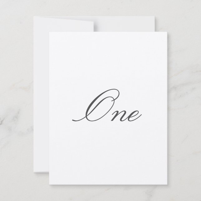 Simple Wedding Table Numbers (Front)