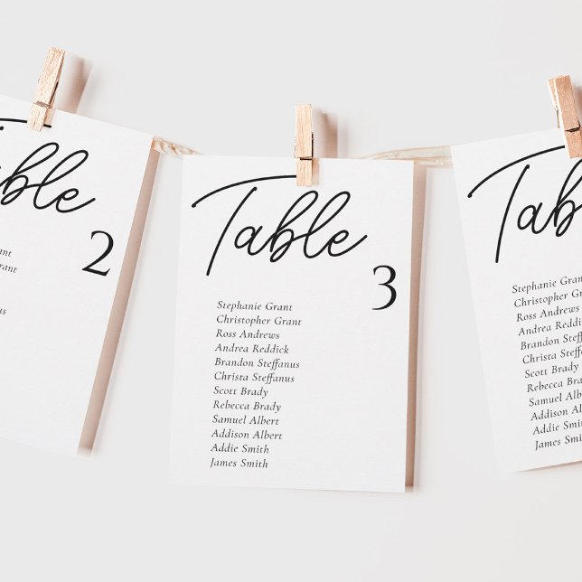 Simple Wedding Table Seating Chart Cards (Creator Uploaded)
