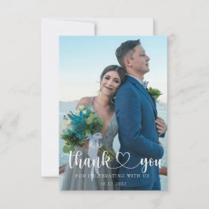 Simple Wedding Thank You 2 Photo  Card