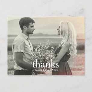 Simple Wedding Thank You Postcard
