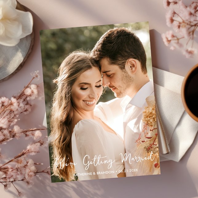 Simple Wedding We're Getting Married Photo  Invitation (Wedding We're Getting Married Photo Invitation)