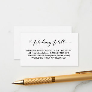 Simple Wedding Wishing Well Enclosure Card