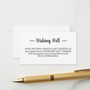 Simple Wedding Wishing Well Enclosure Card