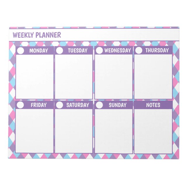 Simple Weekly Planner Notepad (Front)