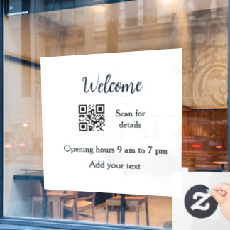 Simple welcome opening welcome barcode QR add name