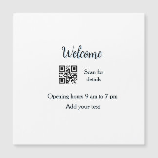 Simple welcome opening welcome barcode QR add name
