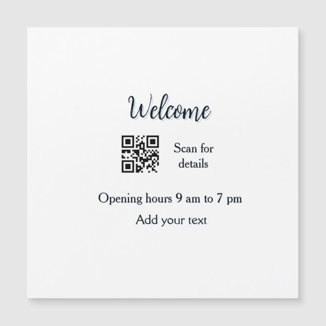 Simple welcome opening welcome barcode QR add name (Front)