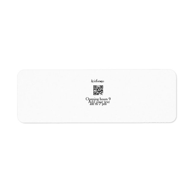 Simple welcome opening welcome barcode QR add name (Front)