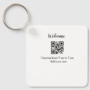 Simple welcome opening welcome barcode QR add name Key Ring