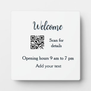 Simple welcome opening welcome barcode QR add name Plaque