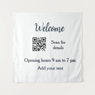 Simple welcome opening welcome barcode QR add name Tapestry