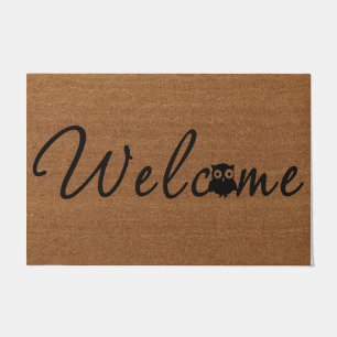 Simple Welcome Owl Doormat, Cute Owl Mat Gift