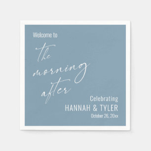 Simple Welcome to The Morning After Dusty Blue Napkin