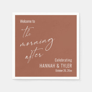 Simple Welcome to The Morning After Terracotta Napkin