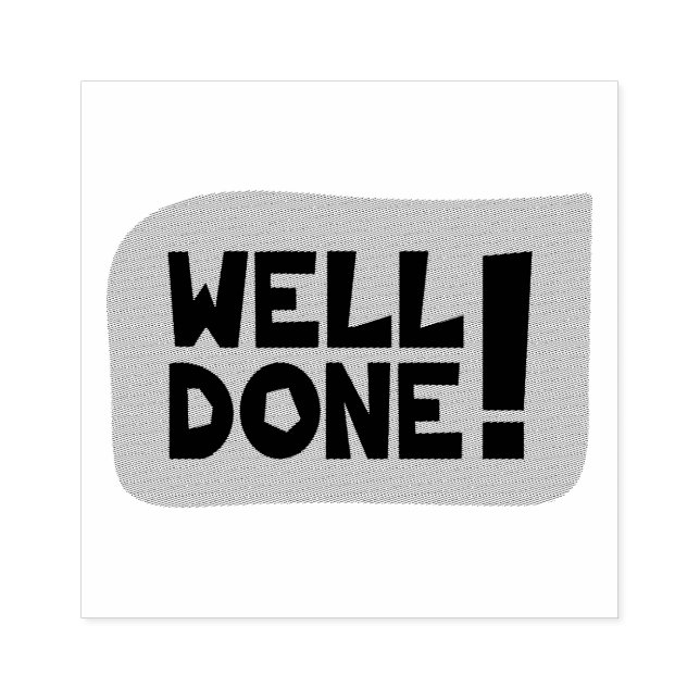 Simple Well Done Script  Wood Art Stamp (Imprint)