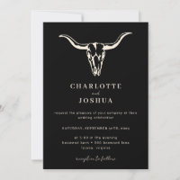 Simple Western Bohemian Cow Skull Photo Wedding 