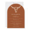 Simple Western Bohemian Cow Skull QR Code Wedding 