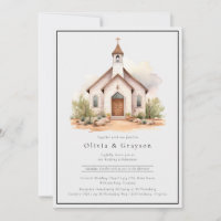 Simple Western Watercolor Chapel Wedding 