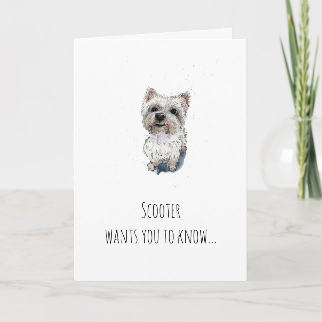 Simple westie, West Highland Terrier Mothers day Card (Front)