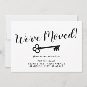 Simple We've Moved Key New Home Address Moving Announcement