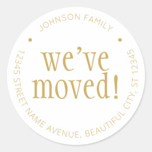 Simple We've Moved Modern Gold New Address Label