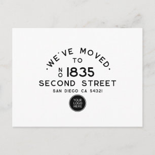 Simple We've Moved New Address Business Logo Postcard