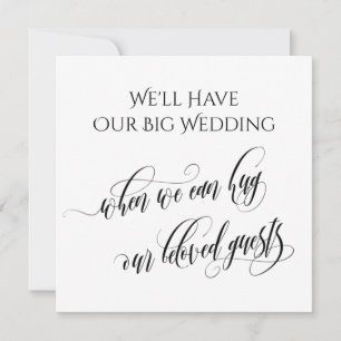 Simple When We Can Hug You Postponed Wedding Invitation