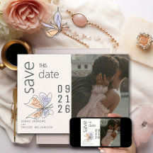 Simple Whimsical Butterfly Coral and Violet