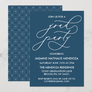 SIMPLE WHIMSICAL CALLIGRAPHY GRADUATION INVITATION