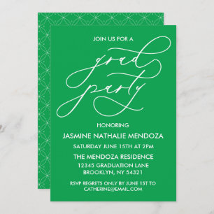 SIMPLE WHIMSICAL CALLIGRAPHY GRADUATION INVITATION