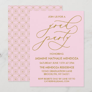 SIMPLE WHIMSICAL CALLIGRAPHY GRADUATION INVITATION