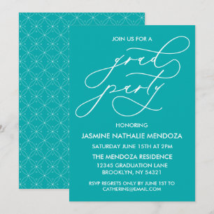 SIMPLE WHIMSICAL CALLIGRAPHY GRADUATION INVITATION