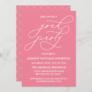 SIMPLE WHIMSICAL CALLIGRAPHY GRADUATION INVITATION