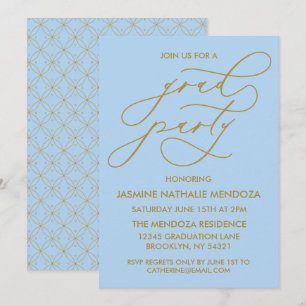 SIMPLE WHIMSICAL CALLIGRAPHY GRADUATION INVITATION
