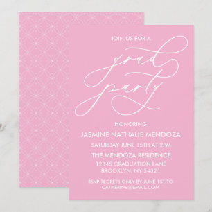 SIMPLE WHIMSICAL CALLIGRAPHY GRADUATION INVITATION