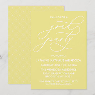 SIMPLE WHIMSICAL CALLIGRAPHY GRADUATION INVITATION