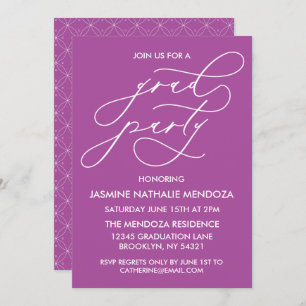 SIMPLE WHIMSICAL CALLIGRAPHY GRADUATION INVITATION