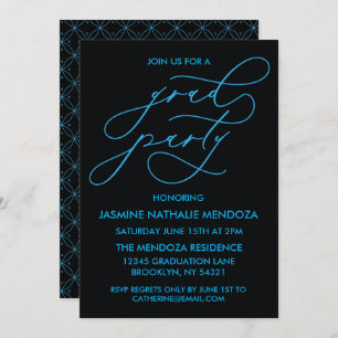 SIMPLE WHIMSICAL CALLIGRAPHY GRADUATION INVITATION