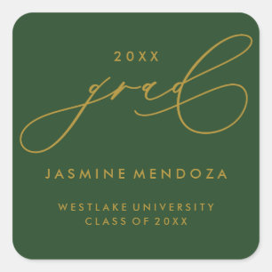 SIMPLE WHIMSICAL CALLIGRAPHY GRADUATION STICKER