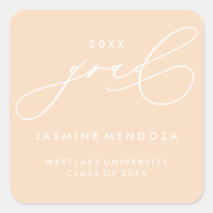 SIMPLE WHIMSICAL CALLIGRAPHY GRADUATION STICKER
