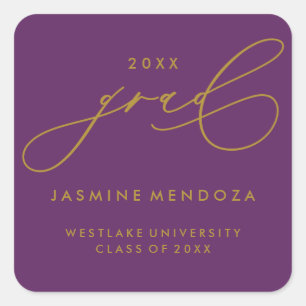 SIMPLE WHIMSICAL CALLIGRAPHY GRADUATION STICKER