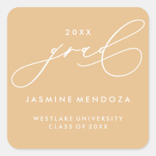 SIMPLE WHIMSICAL CALLIGRAPHY GRADUATION STICKER
