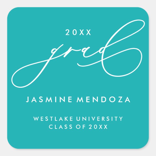 SIMPLE WHIMSICAL CALLIGRAPHY GRADUATION STICKER (Front)