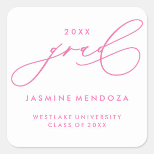 SIMPLE WHIMSICAL CALLIGRAPHY GRADUATION STICKER