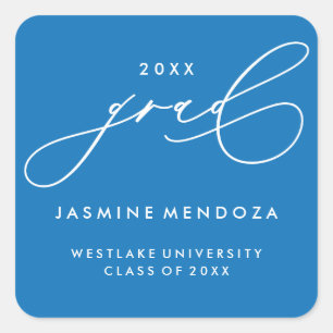SIMPLE WHIMSICAL CALLIGRAPHY GRADUATION STICKER