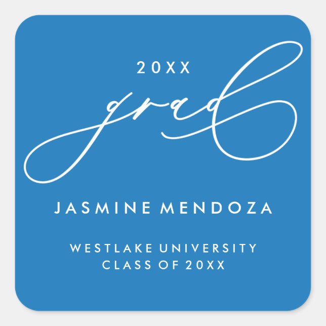 SIMPLE WHIMSICAL CALLIGRAPHY GRADUATION STICKER (Front)