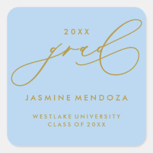 SIMPLE WHIMSICAL CALLIGRAPHY GRADUATION STICKER