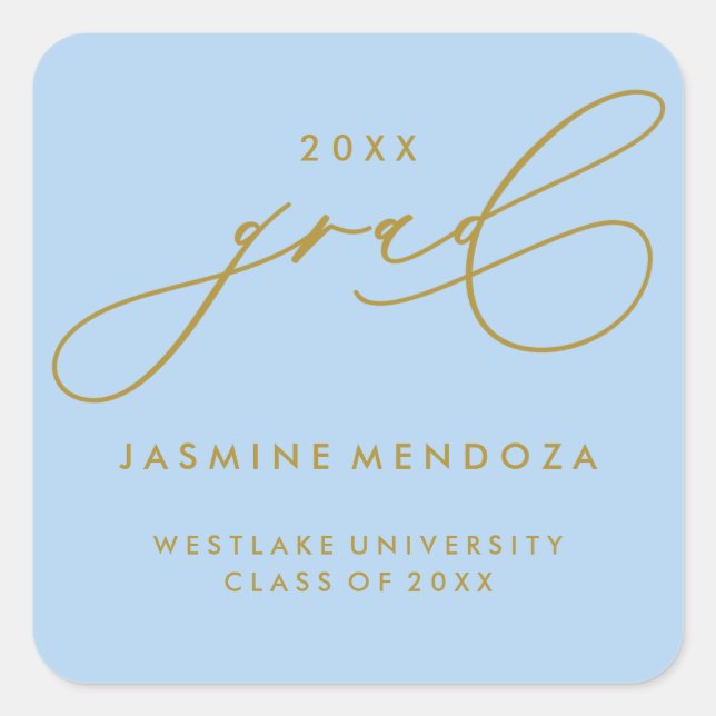SIMPLE WHIMSICAL CALLIGRAPHY GRADUATION STICKER (Front)