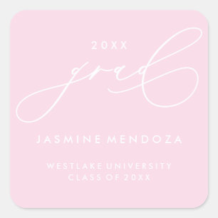 SIMPLE WHIMSICAL CALLIGRAPHY GRADUATION STICKER